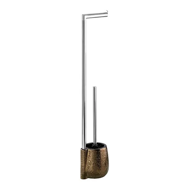 Wenko "Marrakesh" Standing Toilet Paper Holder & Toilet Brush - Pottery - Brown product thumbnail 2