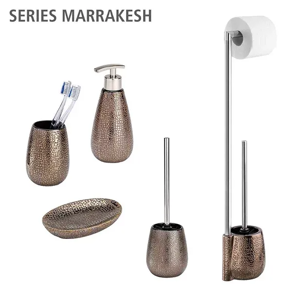 Wenko "Marrakesh" Standing Toilet Paper Holder & Toilet Brush - Pottery - Brown product thumbnail 4