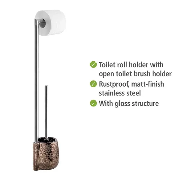 Wenko "Marrakesh" Standing Toilet Paper Holder & Toilet Brush - Pottery - Brown product thumbnail 5