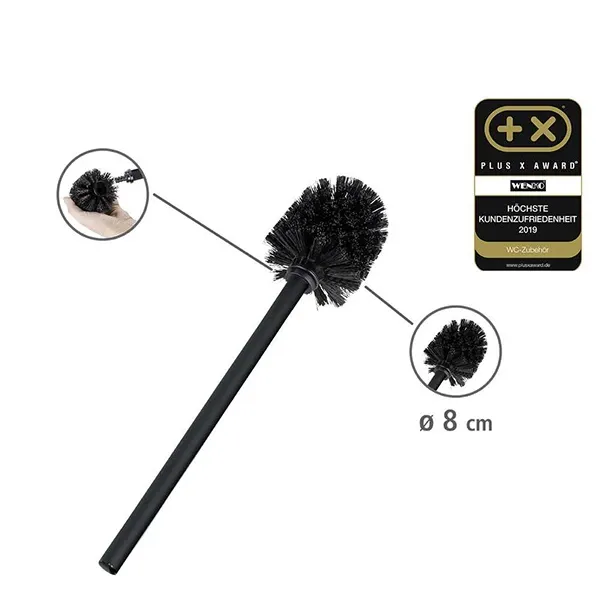 Wenko "Rivalta" Standing Toilet Paper Holder & Toilet Brush - Stainless Steel - Black product thumbnail 5