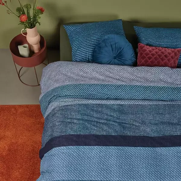 Bedding House "Jacco" Duvet Cover Set - 100% Cotton - Blue (Available In Sizes) product thumbnail 4