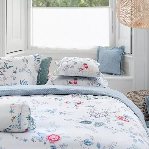 Bedding House Flower Festival Duvet Cover Set - 100% Cotton, 200 Thread - King & Super King - 3 Pcs - White product thumbnail 2