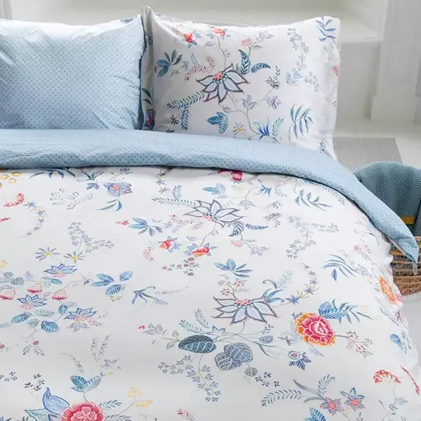 Bedding House Flower Festival Duvet Cover Set - 100% Cotton, 200 Thread - King & Super King - 3 Pcs - White product thumbnail 5