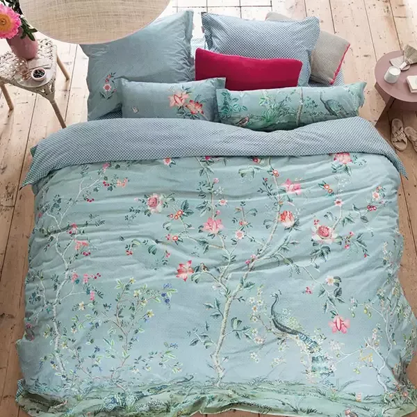 Bedding House Okinawa Duvet Cover Set - 100% Cotton, 200 Thread - King & Super King - 3 Pcs - Blue product thumbnail 4