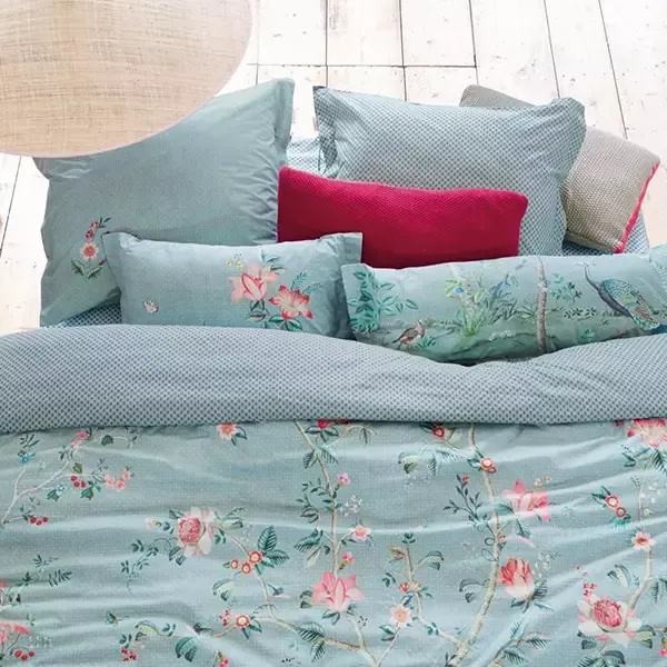 Bedding House Okinawa Duvet Cover Set - 100% Cotton, 200 Thread - King & Super King - 3 Pcs - Blue product thumbnail 3
