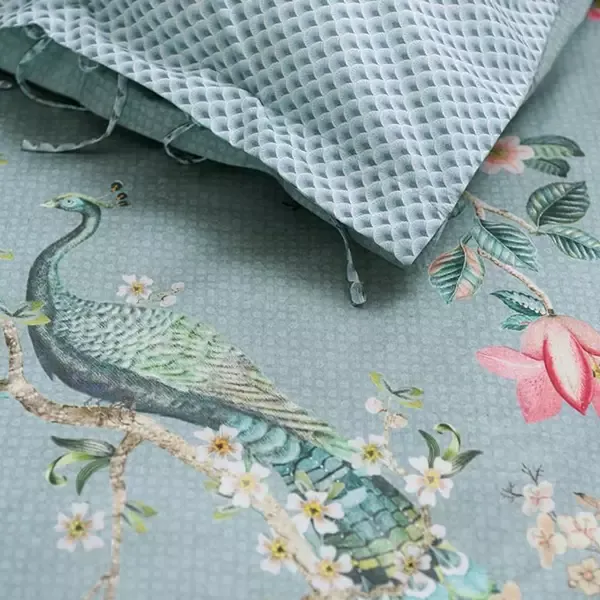 Bedding House Okinawa Duvet Cover Set - 100% Cotton, 200 Thread - King & Super King - 3 Pcs - Blue product thumbnail 2