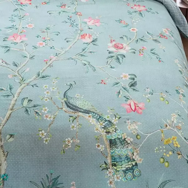 Bedding House Okinawa Duvet Cover Set - 100% Cotton, 200 Thread - King & Super King - 3 Pcs - Blue product thumbnail 4
