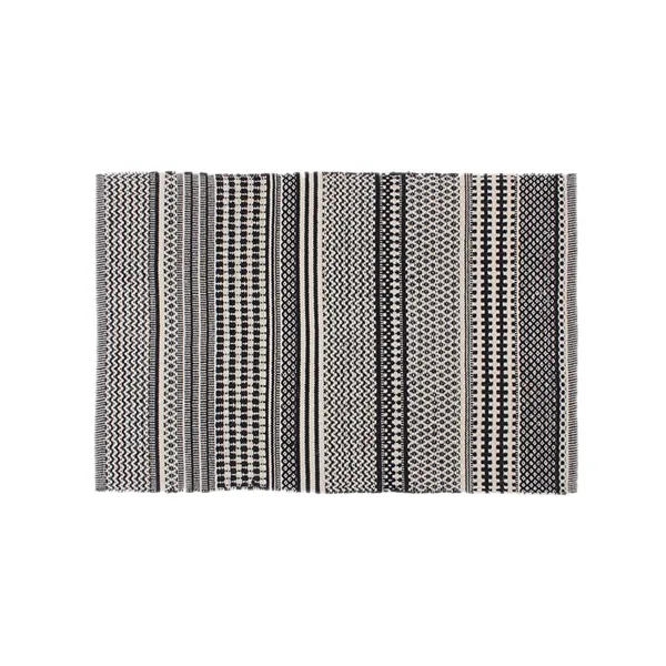Nova Home Samaira Hand Woven Rug - 100% Cotton - 60x90 Cm - Black product thumbnail 2