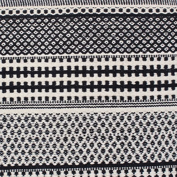 Nova Home Samaira Hand Woven Rug - 100% Cotton - 60x90 Cm - Black product thumbnail 3