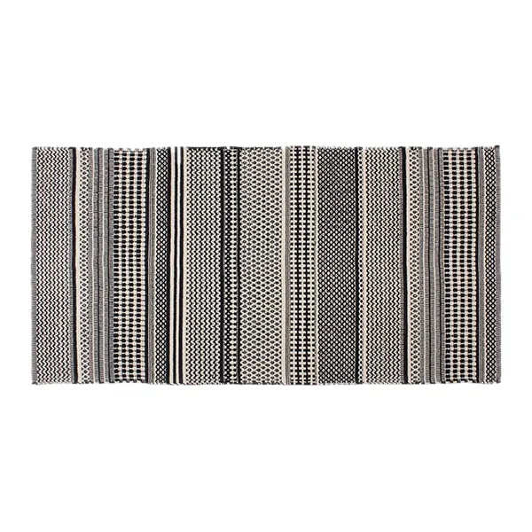 Nova Home Samaira Hand Woven Rug - 100% Cotton - 70x140 Cm - Black product thumbnail 2