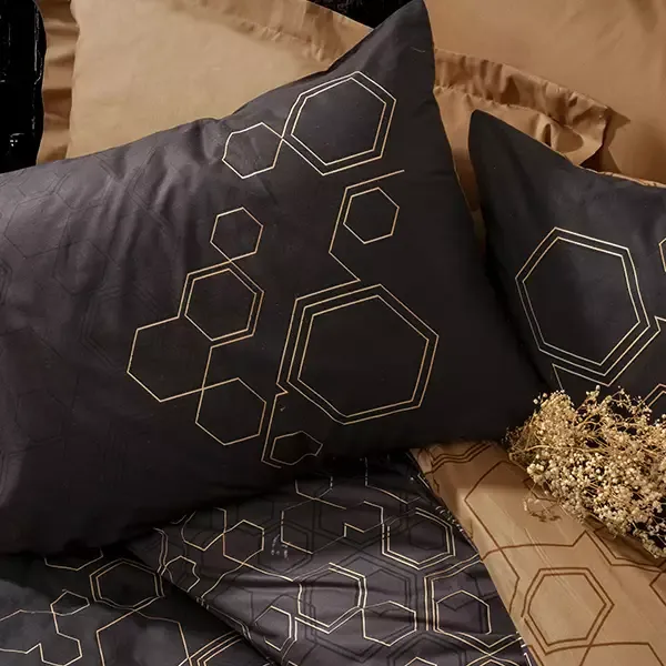 Nova Home Dawn Duvet Cover Set - 100% Cotton - King & Super King - 4 Pcs - Black product thumbnail 2