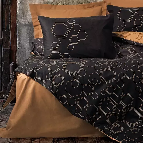 Nova Home Dawn Duvet Cover Set - 100% Cotton - King & Super King - 4 Pcs - Black product thumbnail 4
