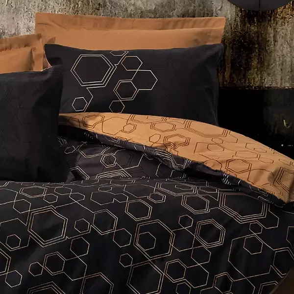 Nova Home Dawn Duvet Cover Set - 100% Cotton - King & Super King - 4 Pcs - Black product thumbnail 5