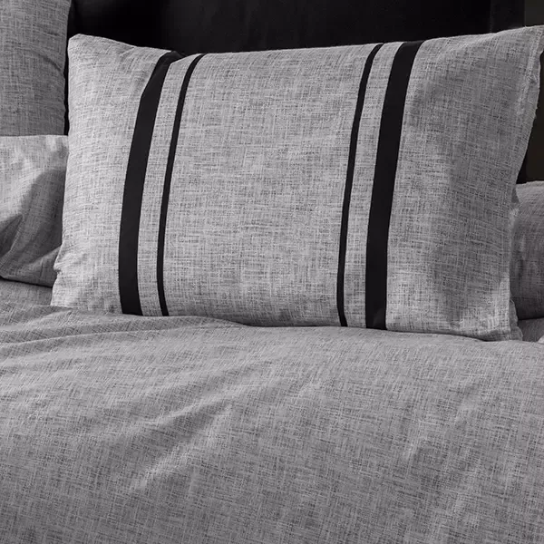 Nova Home Bitter Duvet Cover Set - 100% Cotton - King & Super King - 4 Pcs - Grey & Black product thumbnail 4