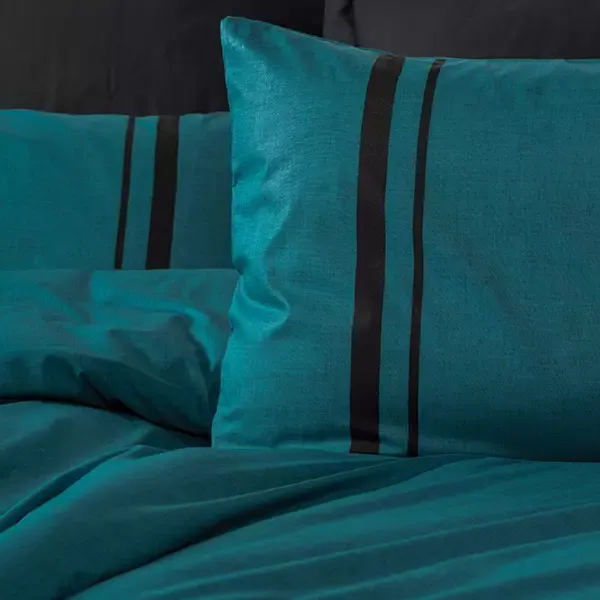 Nova Home Bitter Duvet Cover Set - 100% Cotton - King & Super King - 4 Pcs - Petrol & Black product thumbnail 2