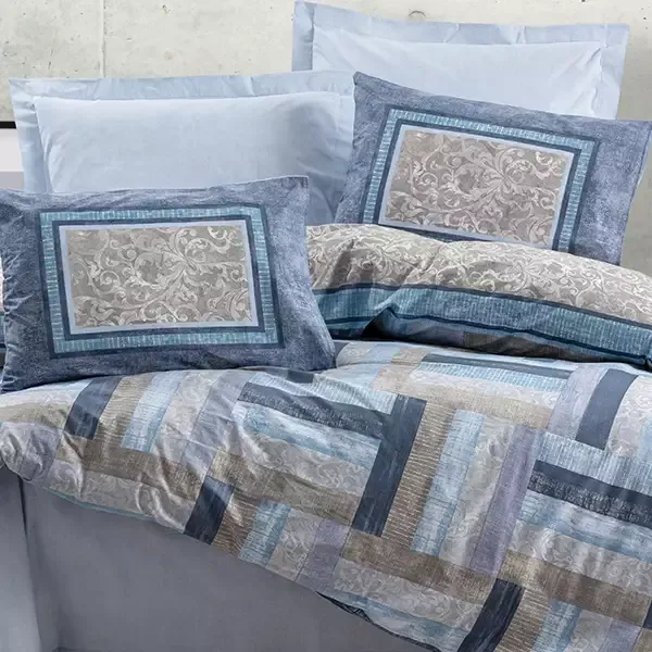 Nova Home Groovy Duvet Cover Set - 100% Cotton - King & Super King - 4 Pcs - Multicolor product thumbnail 4