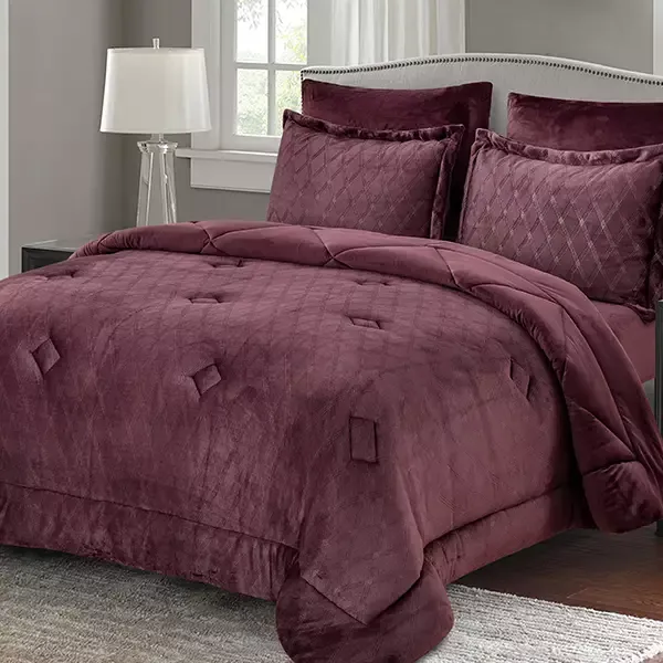 Nova Home Landers 3D Embossed Velvet Flannel Winter Comforter Set - Single & Twin- 4 Pcs - Rosemary product thumbnail 5