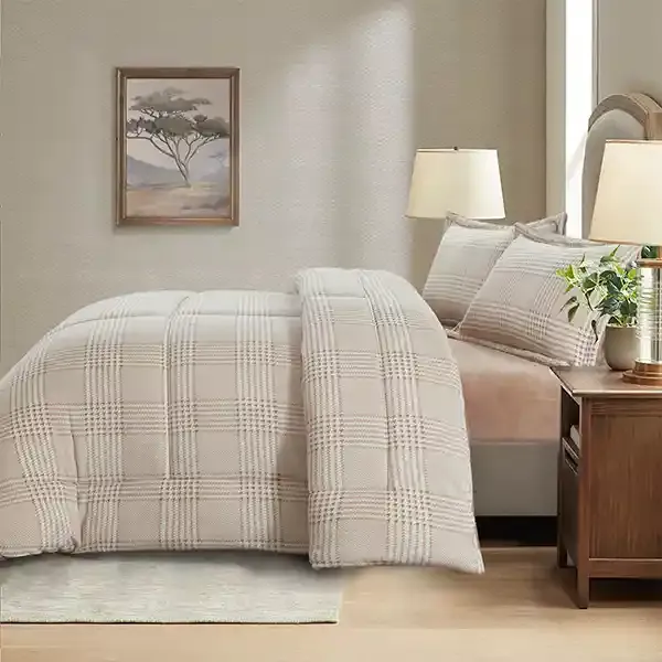 Nova Home Sketch Winter Printed Flannel Comforter Set - Beige (Available in Sizes) product thumbnail 2