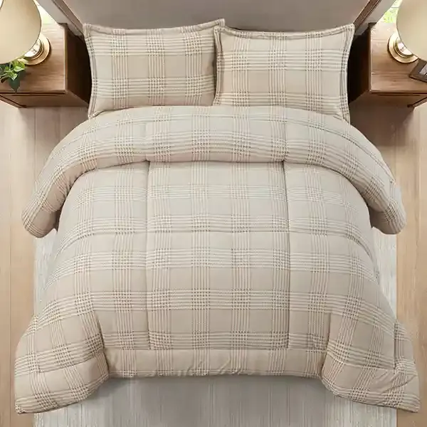 Nova Home Sketch Winter Printed Flannel Comforter Set - Beige (Available in Sizes) product thumbnail 4