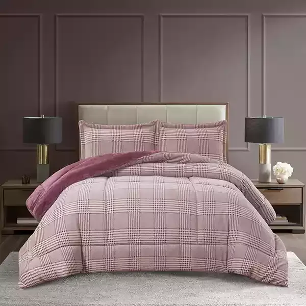 Nova Home Sketch Winter Printed Flannel Comforter Set - Purple (Available in Sizes) product thumbnail 3
