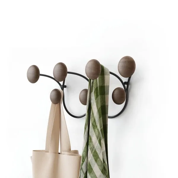 Umbra "Dotsy" 7 Wall Hook - Wood - Black & Walnut product thumbnail 5