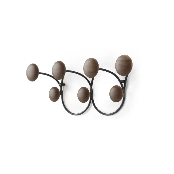 Umbra "Dotsy" 7 Wall Hook - Wood - Black & Walnut product thumbnail 6