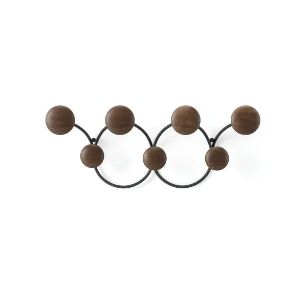 Umbra "Dotsy" 7 Wall Hook - Wood - Black & Walnut product thumbnail 9