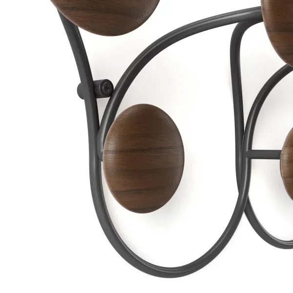 Umbra "Dotsy" 7 Wall Hook - Wood - Black & Walnut product thumbnail 4