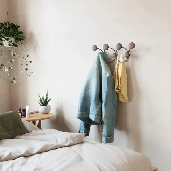 Umbra "Dotsy" 7 Wall Hook - Wood - Black & Walnut product thumbnail 3