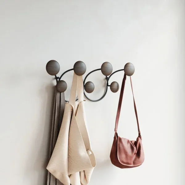 Umbra "Dotsy" 7 Wall Hook - Wood - Black & Walnut product thumbnail 7