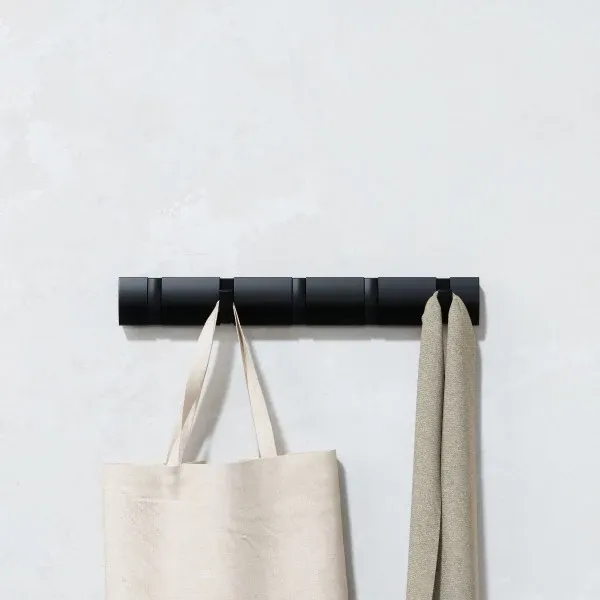Umbra "Flip" 5 Wall Hook - Wood - Black product thumbnail 4