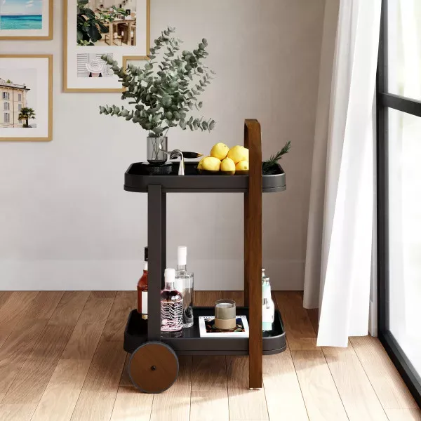 Umbra "Bellwood" Kitchen Trolley - Wood - Black & Walnut product thumbnail 6
