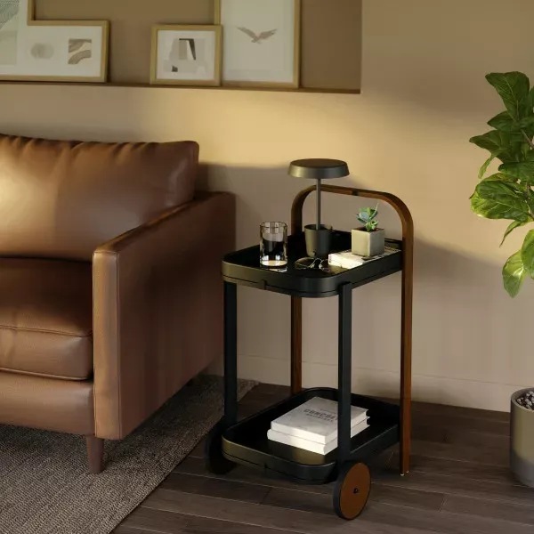 Umbra "Bellwood" Kitchen Trolley - Wood - Black & Walnut product thumbnail 3
