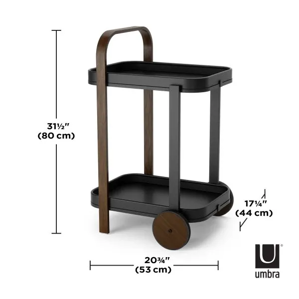 Umbra "Bellwood" Kitchen Trolley - Wood - Black & Walnut product thumbnail 8