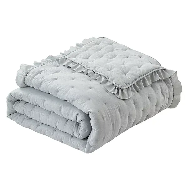 Nova Home "Mabel" Quilted Embroidery Kid's Comforter Set - Queen - 5 Pcs - Grey product thumbnail 2