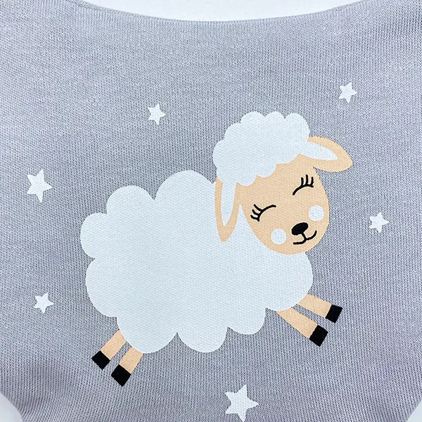 Babyjem Cowboy Baby Bib, %100 Cotton, 0+ Months - Grey product thumbnail 2