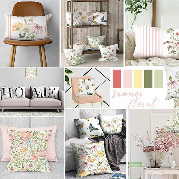 Nova Home Flora Summer Cushion Cover - 45x45 Cm - Multicolor product thumbnail 2