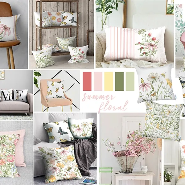 Nova Home Flora Summer Cushion Cover - 45x45 Cm - Multicolor product thumbnail 2