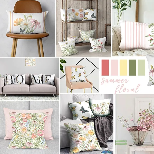 Nova Home Flora Summer Cushion Cover - 45x45 Cm - Multicolor product thumbnail 2