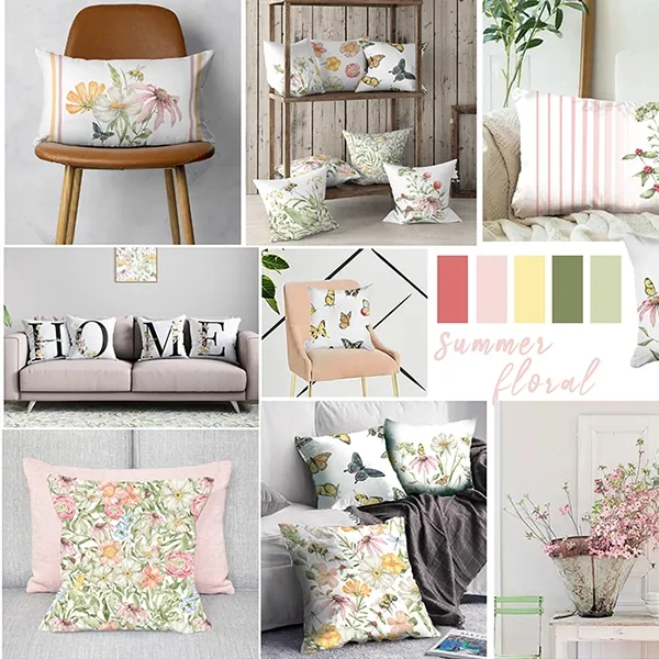 Nova Home Flora Summer Cushion Cover - 45x45 Cm - Multicolor product thumbnail 2
