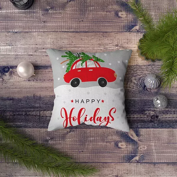 Nova Home Christmas Cushion Cover - 45x45 cm - Grey & White product thumbnail 2