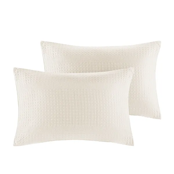 Nova Home Nari Waffle Jaquard Microfiber Comforter Set - King & Super King - 8Pcs - Ivory product thumbnail 5