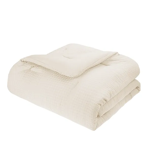 Nova Home Nari Waffle Jaquard Microfiber Comforter Set - King & Super King - 8Pcs - Ivory product thumbnail 6