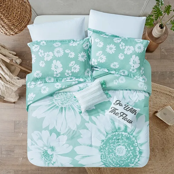 Nova Home Maude Double-Face Printed Comforter Set - 8pcs - King & Super King - Green product thumbnail 2