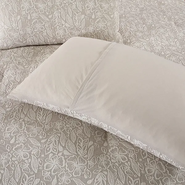 Nova Home Fraidy Cotton Jacquard Comforter Set - 100% Cotton - King - 8Pcs - Taupe product thumbnail 5
