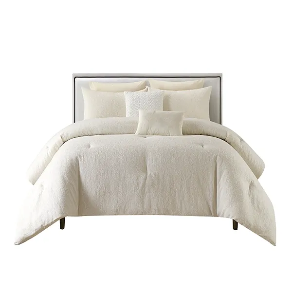 Nova Home Fraidy Cotton Jacquard Comforter Set - 100% Cotton - King - 8Pcs - Ivory product thumbnail 3