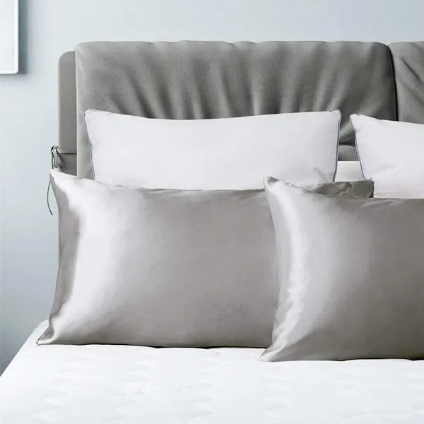 Nova Home Yildiz Satin Pillow Case Set - 2Pcs - Silver product thumbnail 2