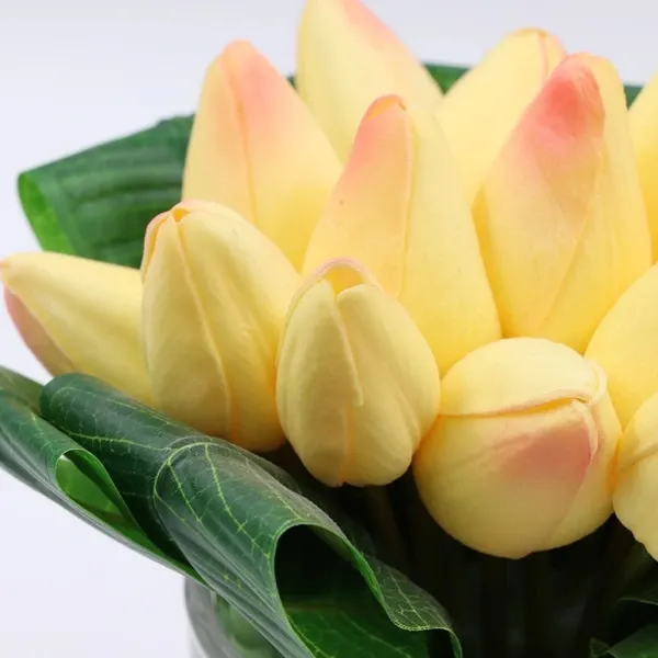 Nova Home "Green Tulip" Artificial Flower Arrangement - 18 cm - Pink product thumbnail 2