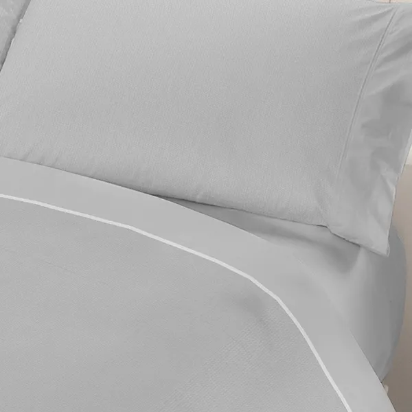Manterol Luna Flannel Duvet Cover Set - 100% Cotton - 4pcs - King & Super King - Grey product thumbnail 2