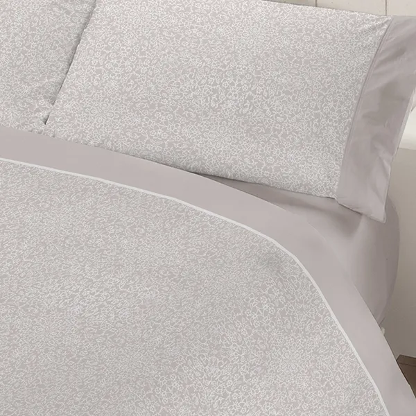 Manterol Luna Flannel Duvet Cover Set - 100% Cotton - 4pcs - King & Super King - Beige product thumbnail 2